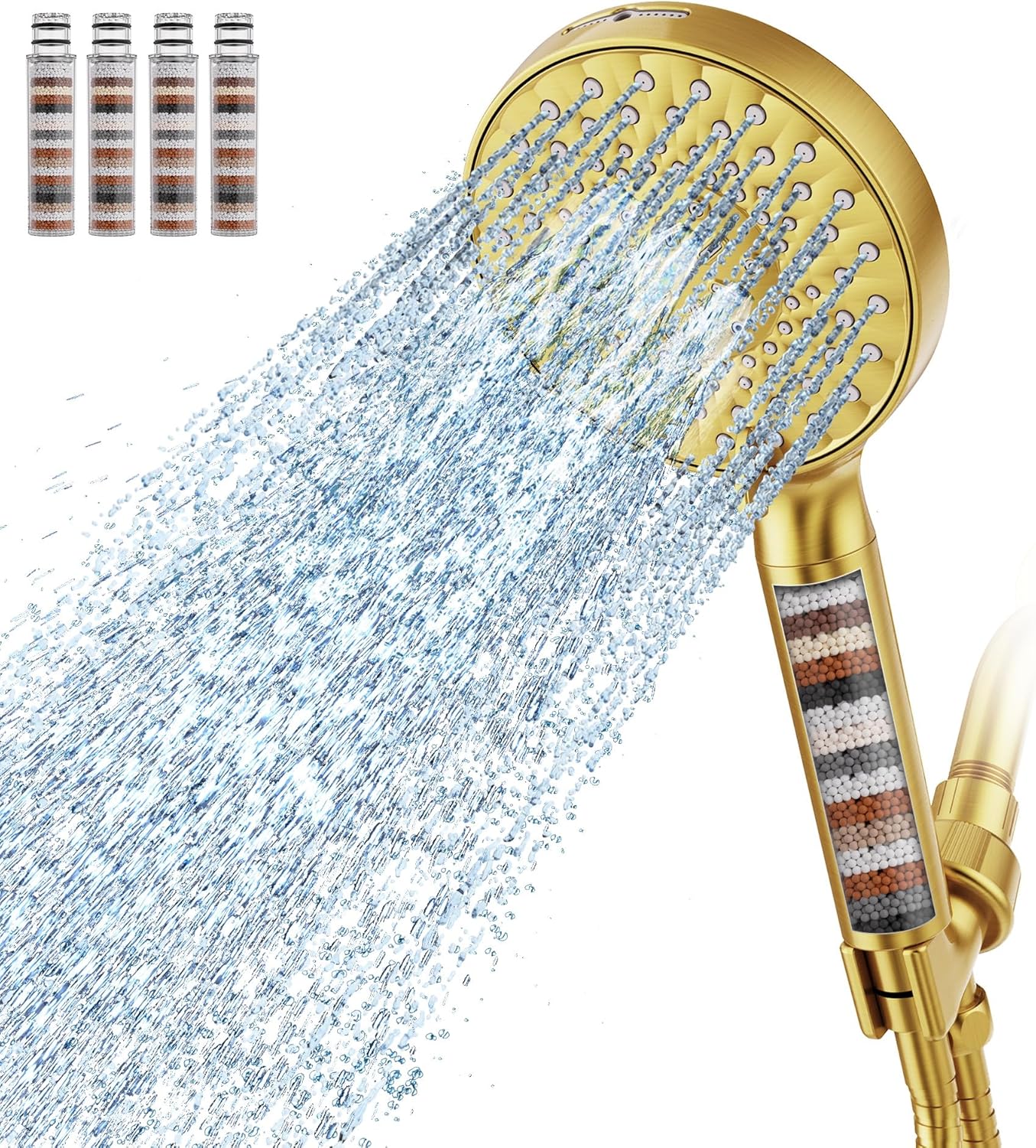 Filtered Shower Head with Handheld High Pressure 9 Spray Modes