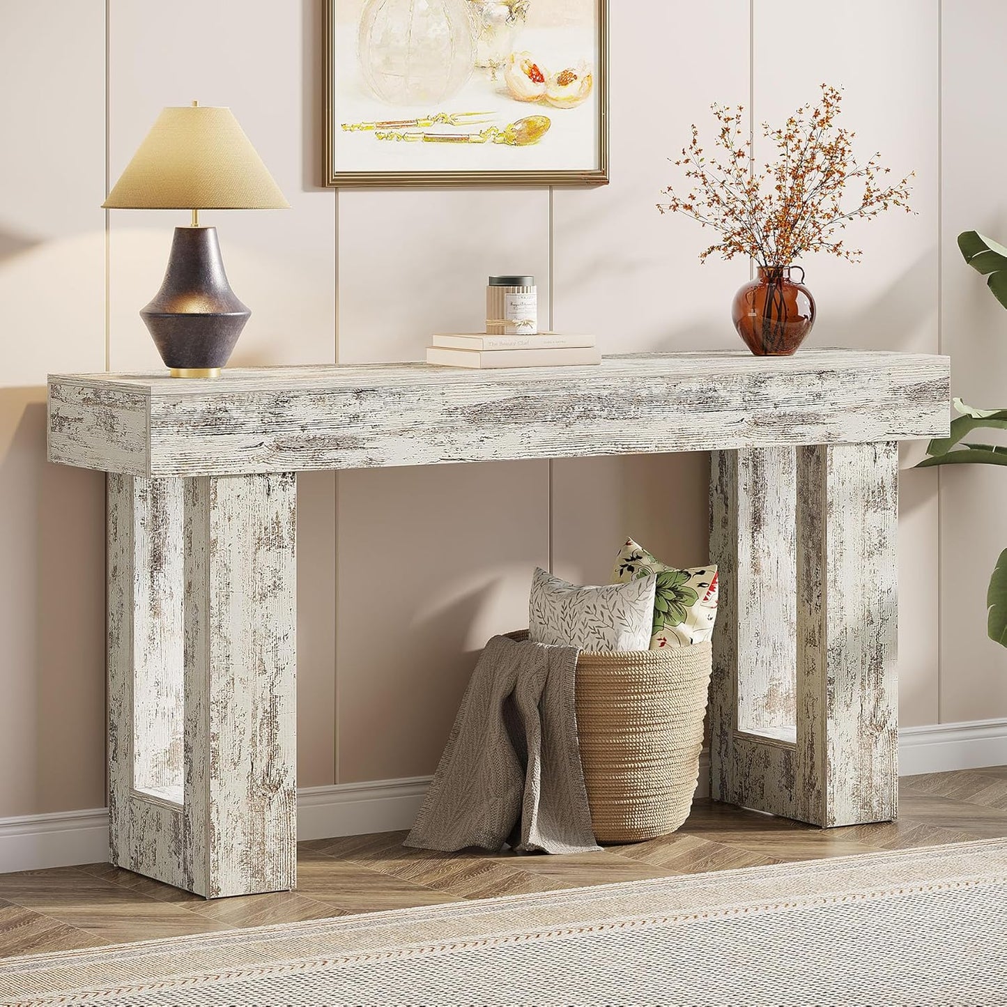 Tribesigns 63-Inch Long Console Table for Farmhouse Decor