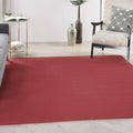 Nourison Essentials Brick Red 5 ft Square Rug - Indoor/Outdoor Comfort
