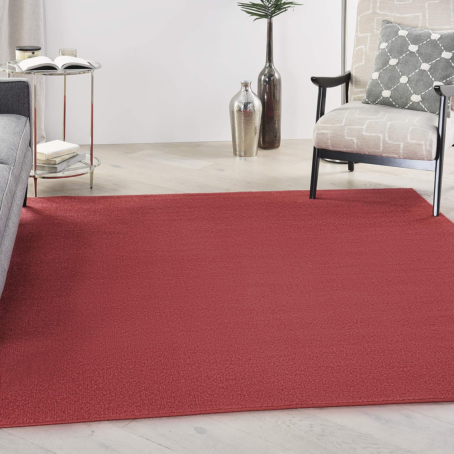 Nourison Essentials Indoor/Outdoor Brick Red Area Rug for Comfort