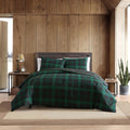Eddie Bauer King Comforter Set Woodland Tartan Green - Cozy Reversible