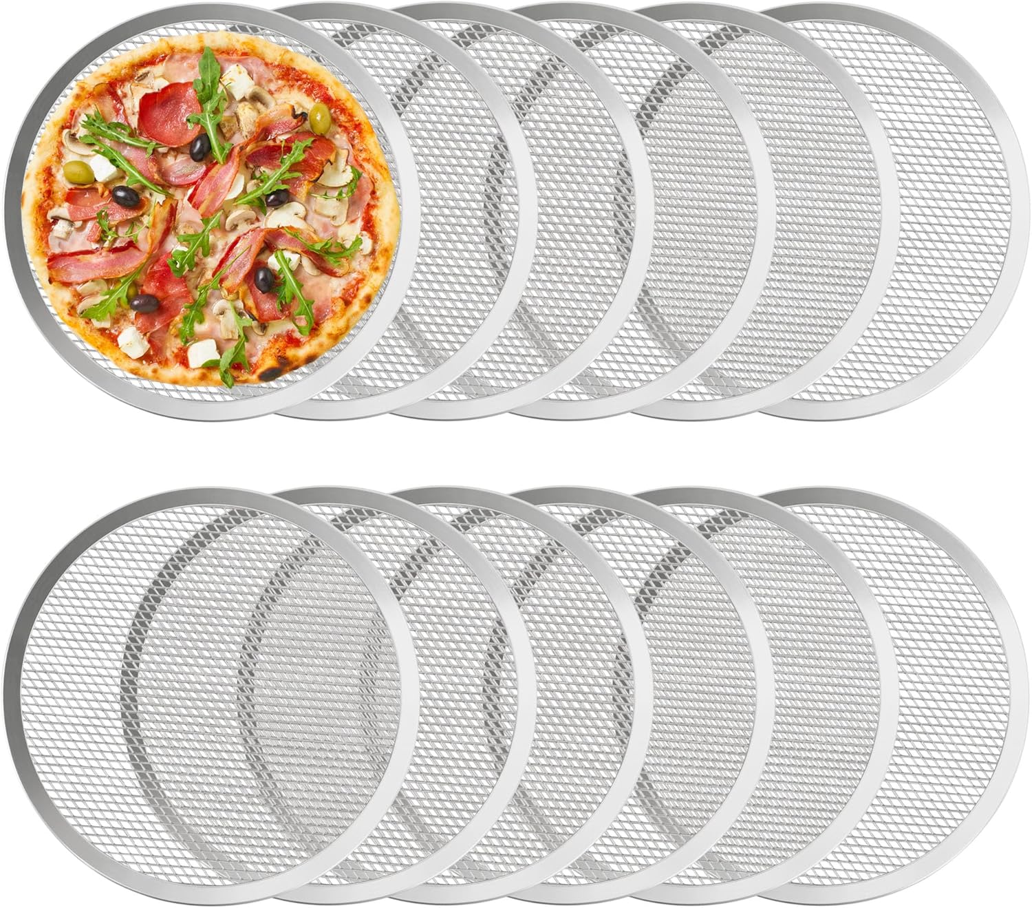 LRui Pizza Screen 12 Inch Pack of 12 for Perfectly Crispy Crusts