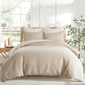 Cloud Waffle Full/Queen Comforter Set - Soft 100% Cotton, Taupe