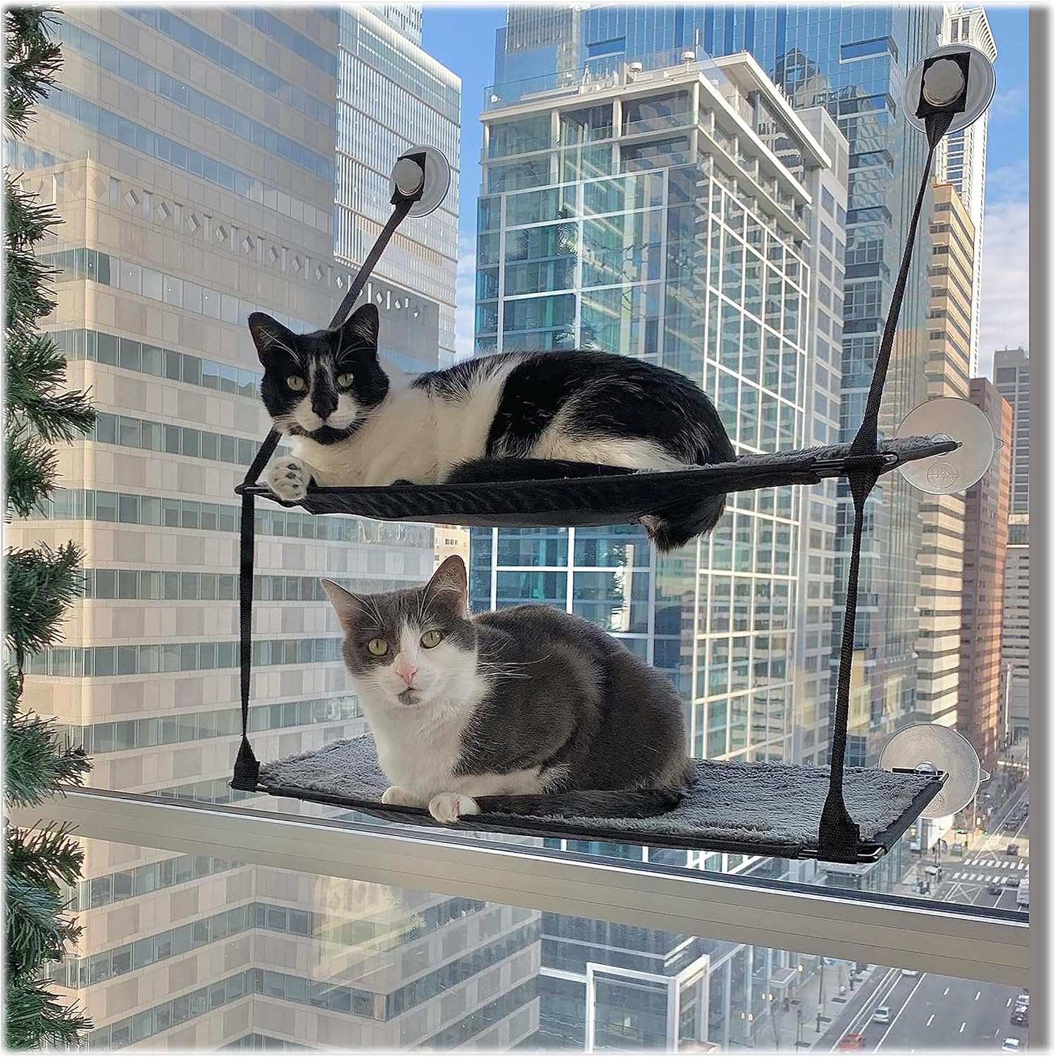 K&H Pet Products EZ Mount Double Stack Cat Window Perch for Cats