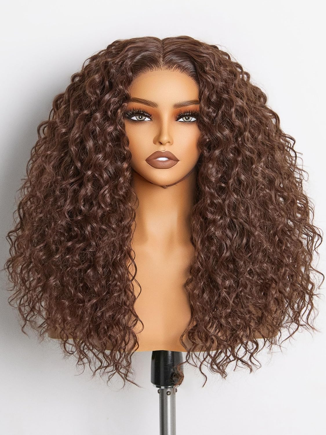GORGIUS Dark Auburn Curly Lace Front Wig for Effortless Style