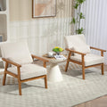 Corduroy Accent Chair Set of 2 - Modern Armchair with Wood Legs