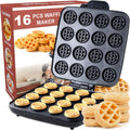 16 PCS Mini Waffle Maker Machine - Quick Heat Mini Waffles