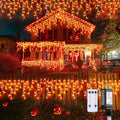 Orange Icicle Lights Outdoor 800 LED String Lights - Halloween Glow