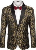 Mens Floral Tuxedo Jacket Paisley Shawl Lapel Blazer