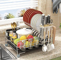 Dish Drying Rack 2-Tier Stainless Steel for Small Kitchens - Compact