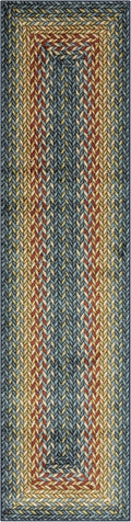 Maples Rugs Marion Bohemian Braid Print Runner Rug 2ft x 8ft