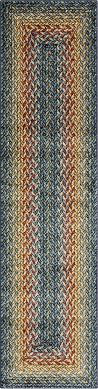Maples Rugs Marion Bohemian Braid Design Runner Rug for Home