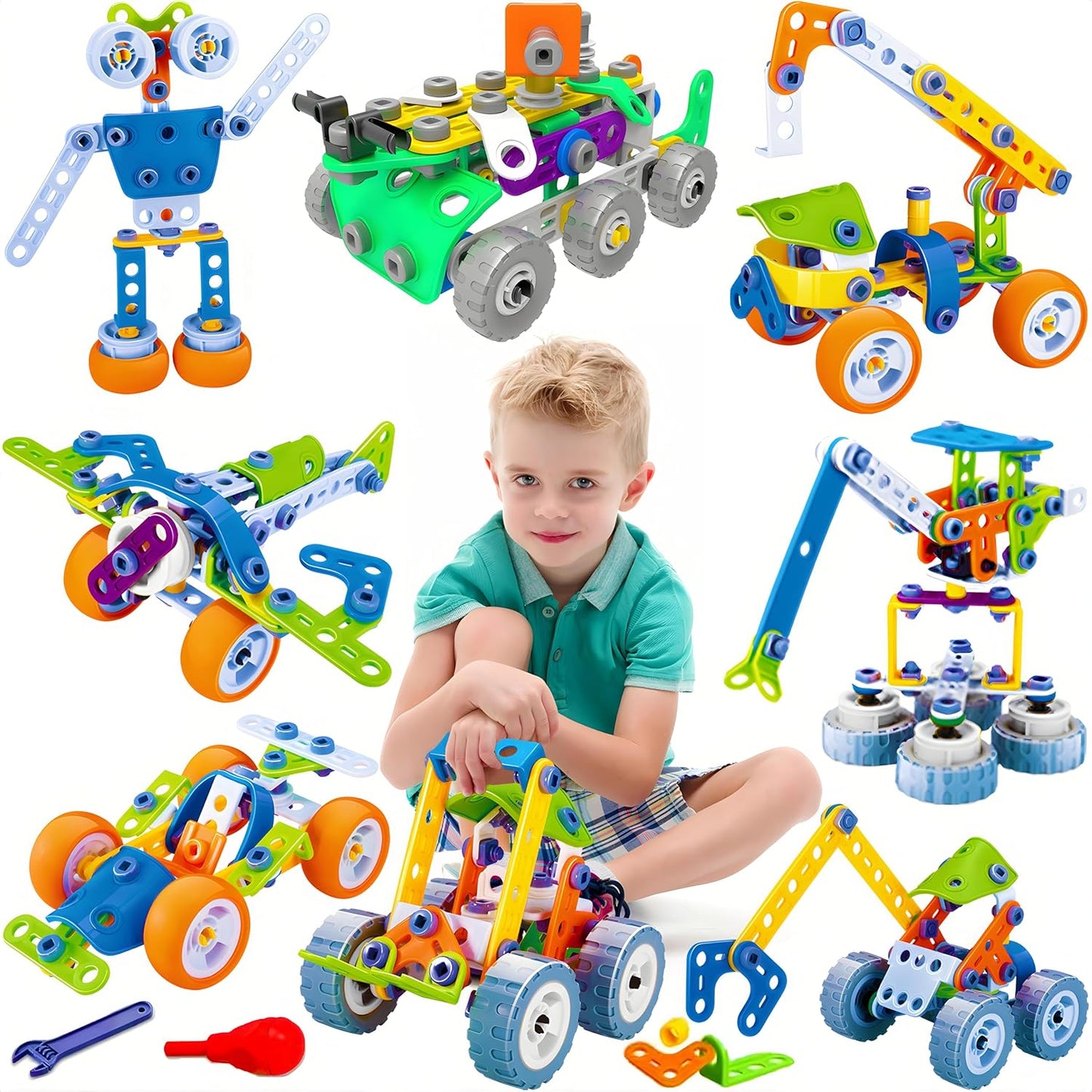 MOONTOY 11 in 1 STEM Kits Building Toys for Kids Ages 4-8