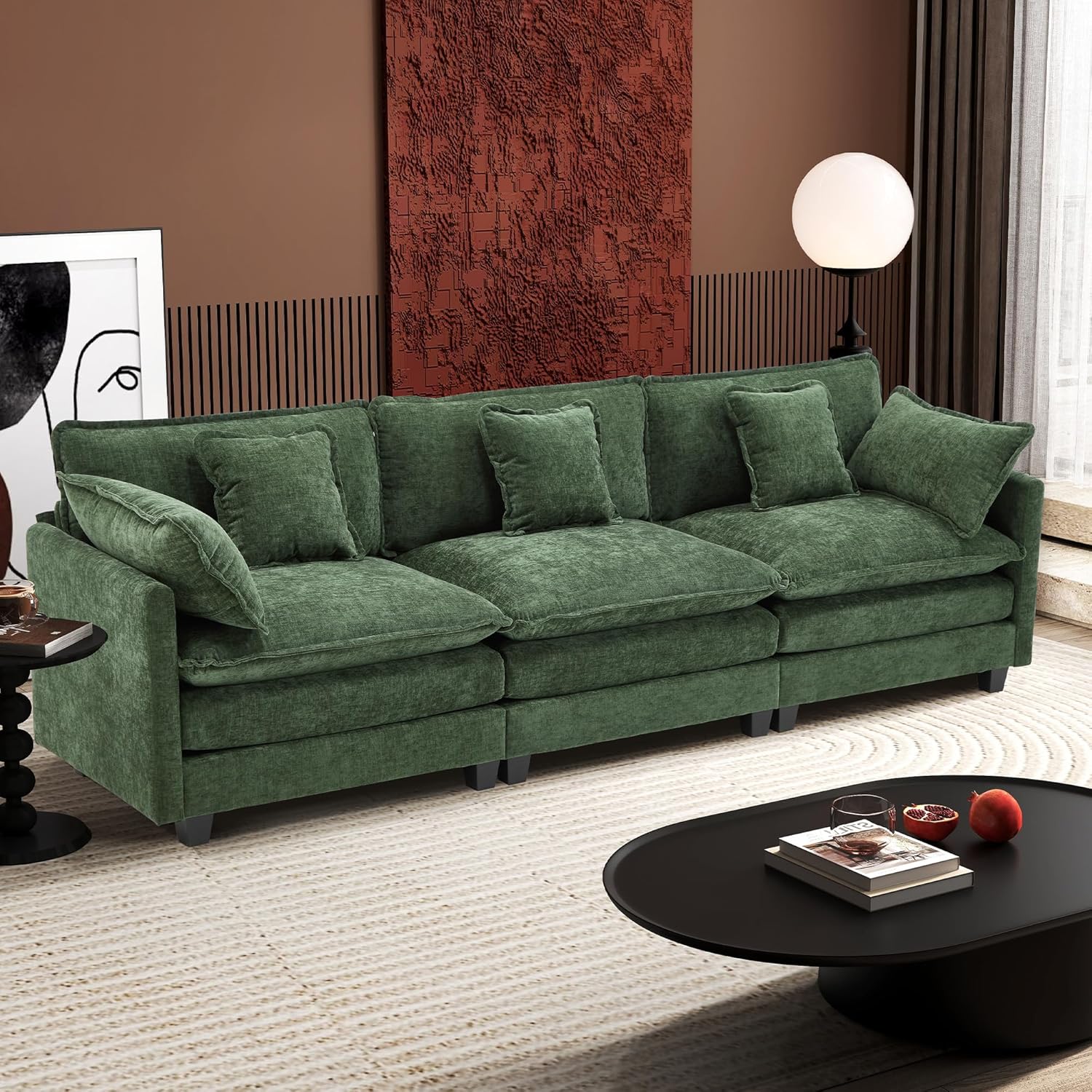 Ihanherry 111.4 Inch Modular Sectional Cloud Sofa for Comfort