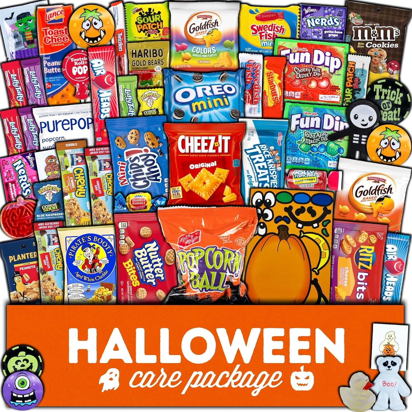 Halloween Candy Care Package Gift for Kids and Adults 50ct