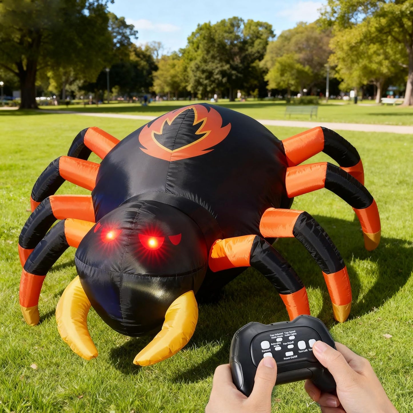JOYIN 4 FT Halloween Inflatable Spider with Remote Control Fun
