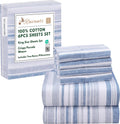 King Size Cotton Sheets Set 6 Pcs - Naval Blue Percale Sheets