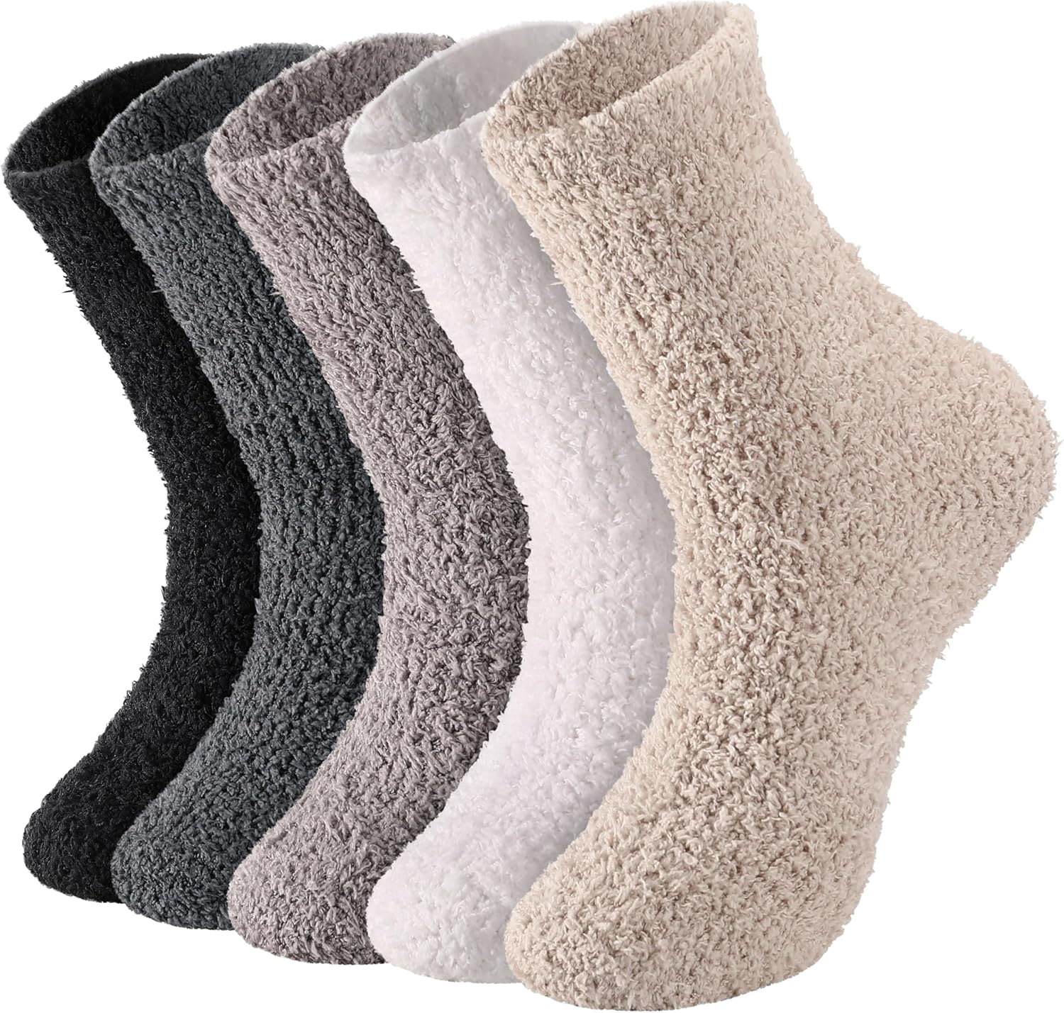Cozy Fuzzy Socks Set - 5 Pairs Soft Winter Warmers