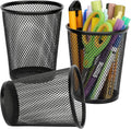 Mesh Metal Pen Holder for Desk Organizing - 3.9 x 4.6 in (3 Pack)
