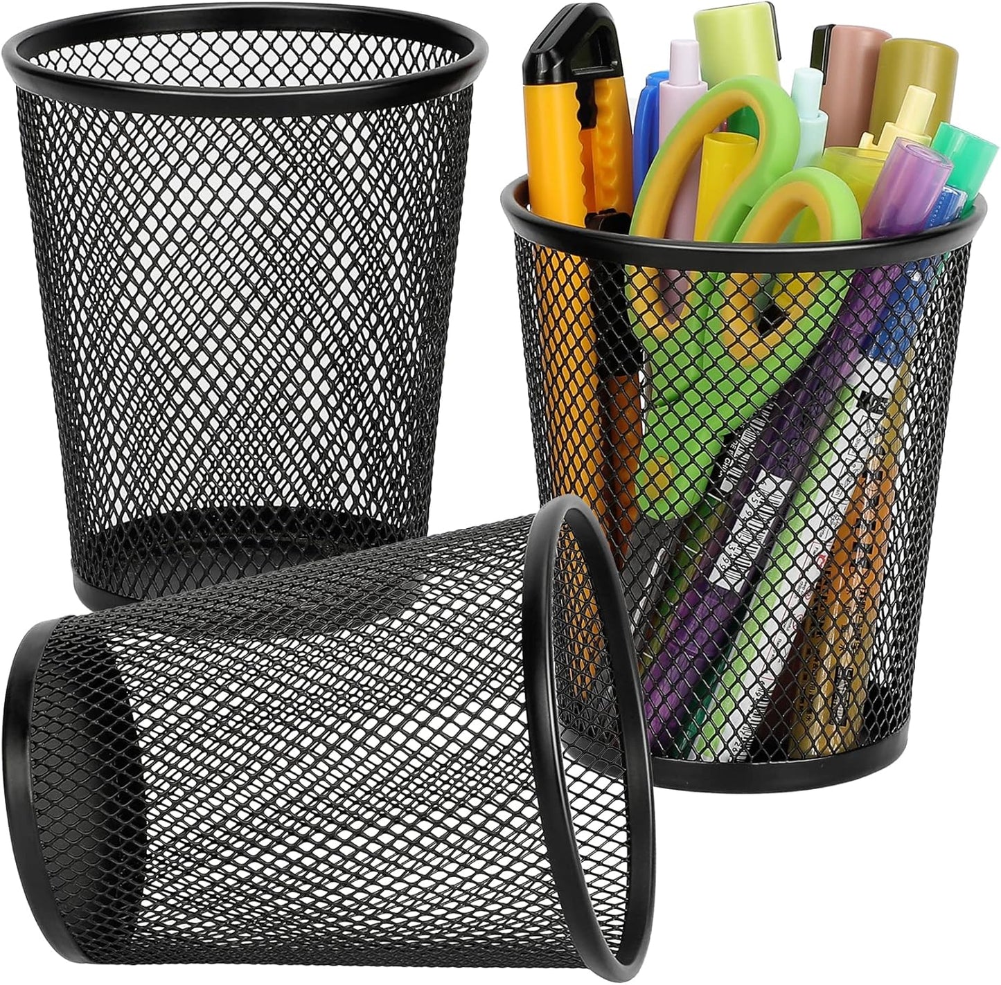 MaxGear Mesh Pen Holder Trio - Organize Stylishly!