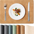 Faux Leather Placemats Set of 8 - Wipeable & Waterproof Table Mats