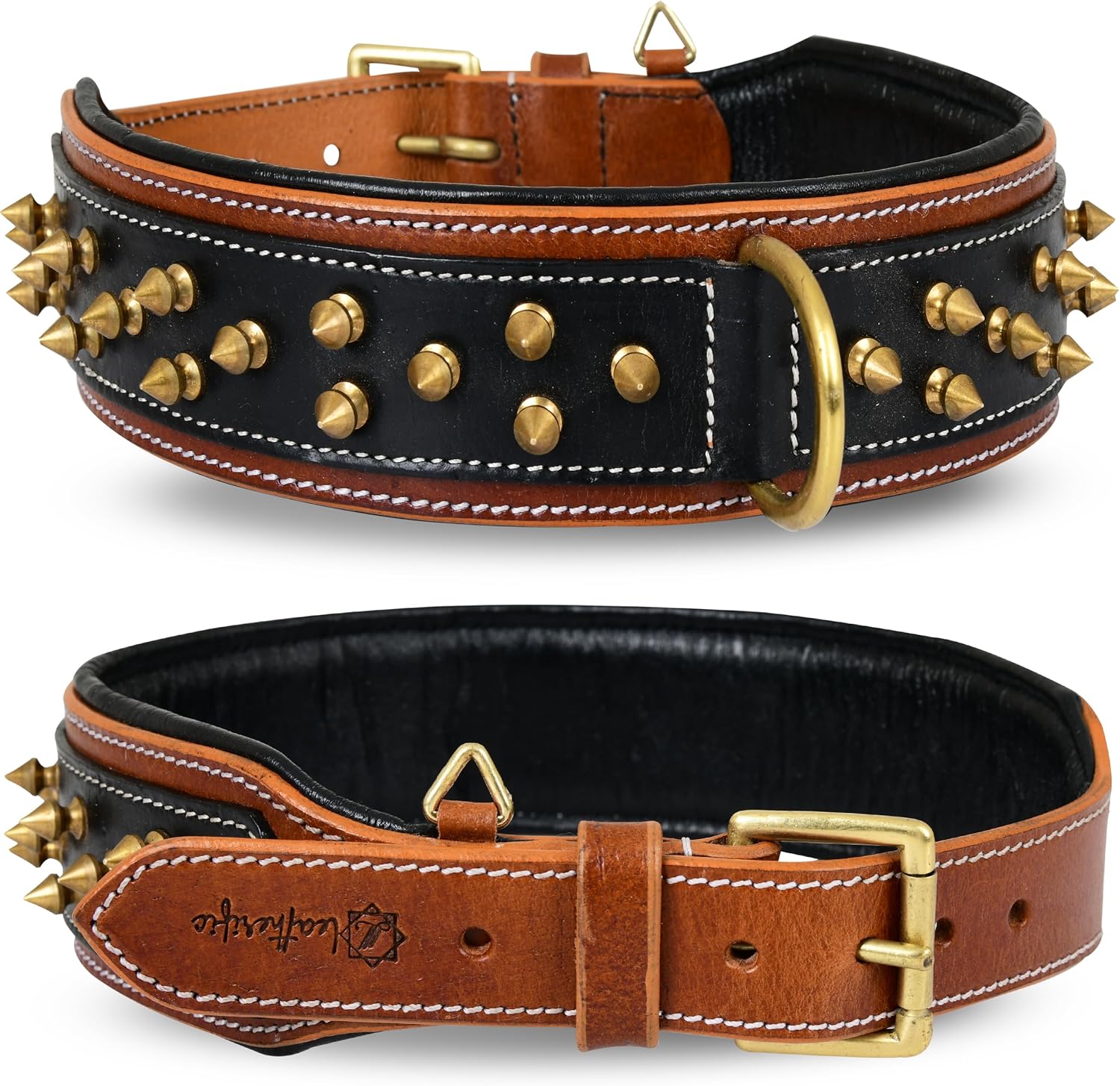 Spike Dog Collar | Premium Leather Spiky Series for Large Breeds