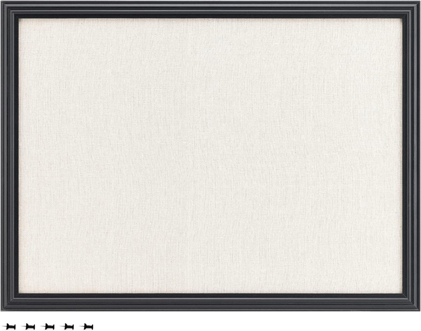 Navaris Framed Linen Bulletin Board - Stylish 17 x 23 in Organizer