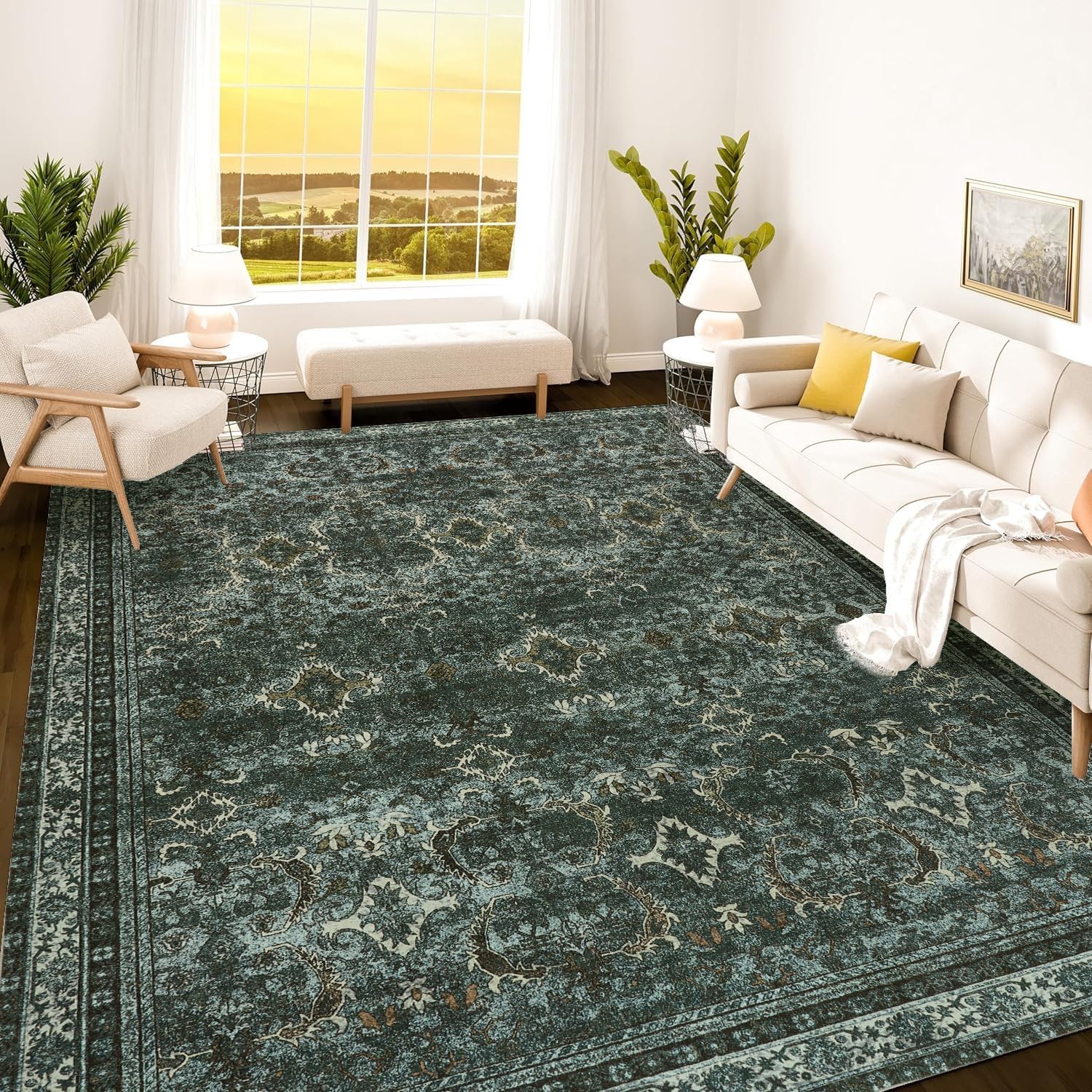 Istana 9x12 Area Rug - Dark Green Foldable Eco-Friendly Design