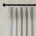 Pinch Pleated Thick Linen Curtains 90 in Length 2 Panels Set - Light