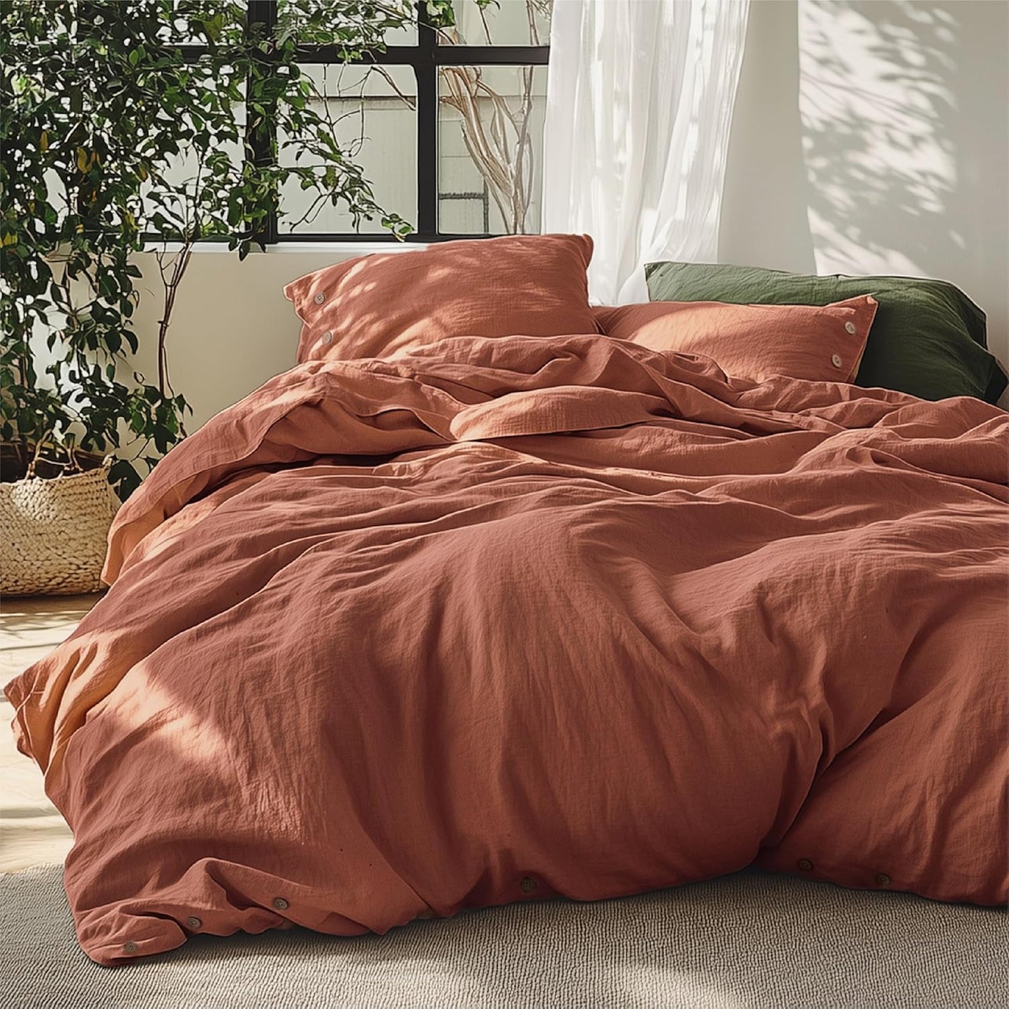 Bedsure Linen Duvet Cover Queen Set for Cozy Sleep Experience