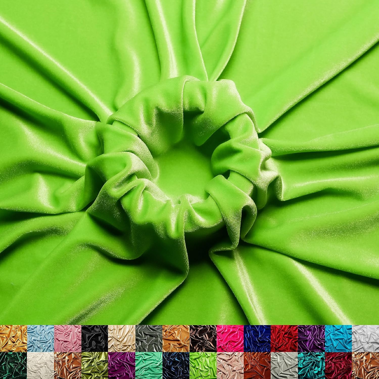 Stretch Velvet Fabric for Sewing Clothes and Crafts - Lime Green