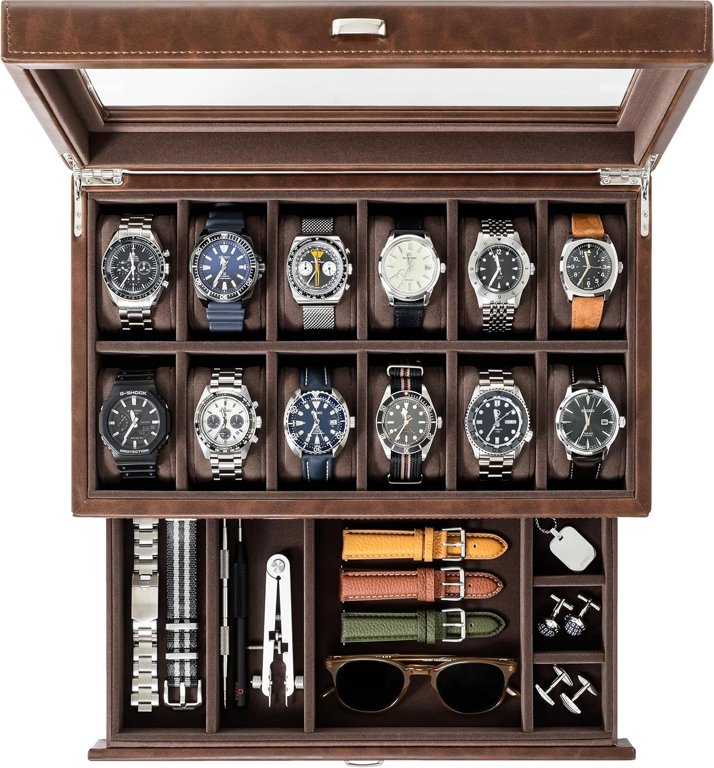 TAWBURY Luxury 12-Slot Watch Organizer