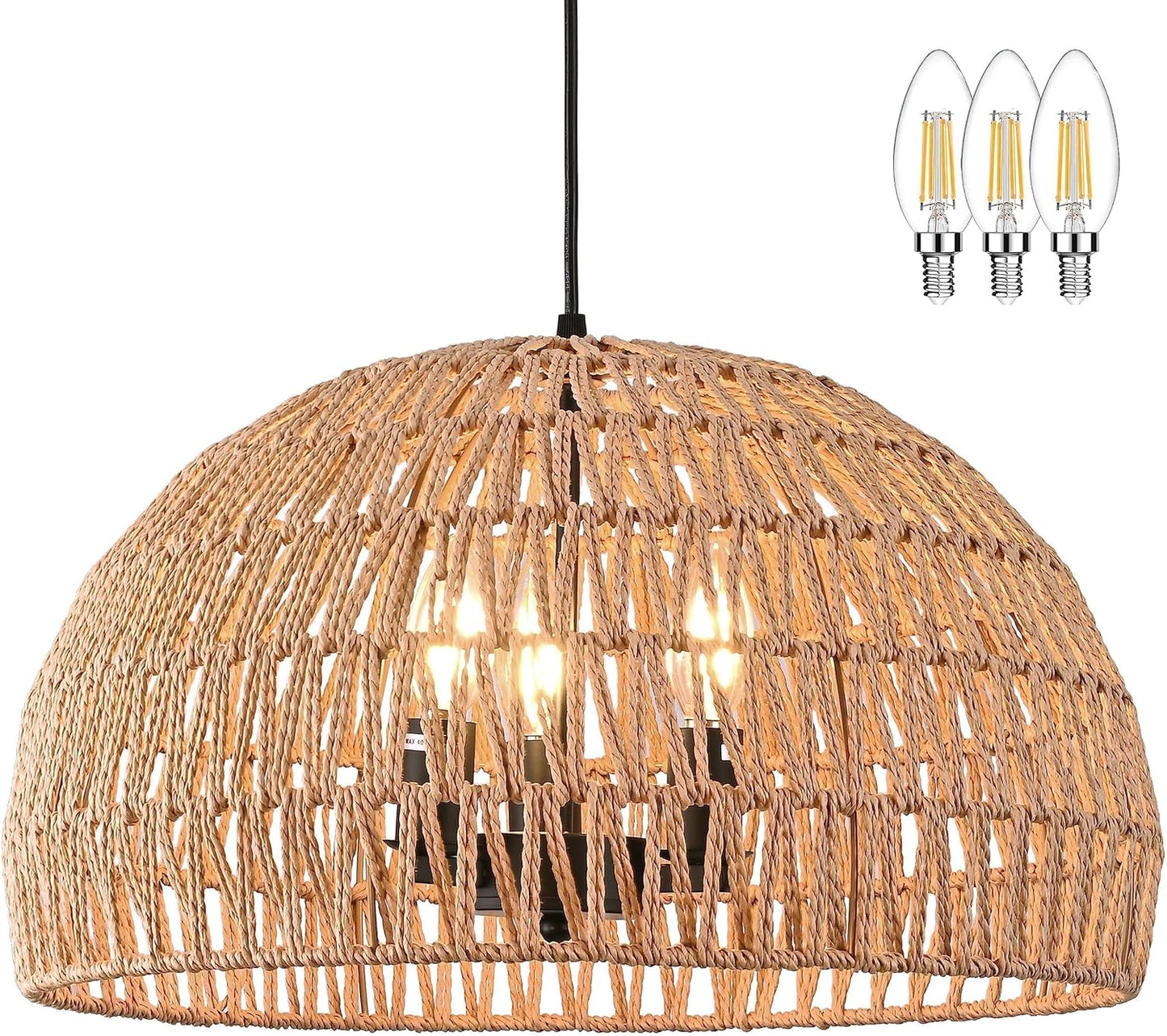 17.6 inch Hemp Rope Woven Pendant Light by AyshwillDec