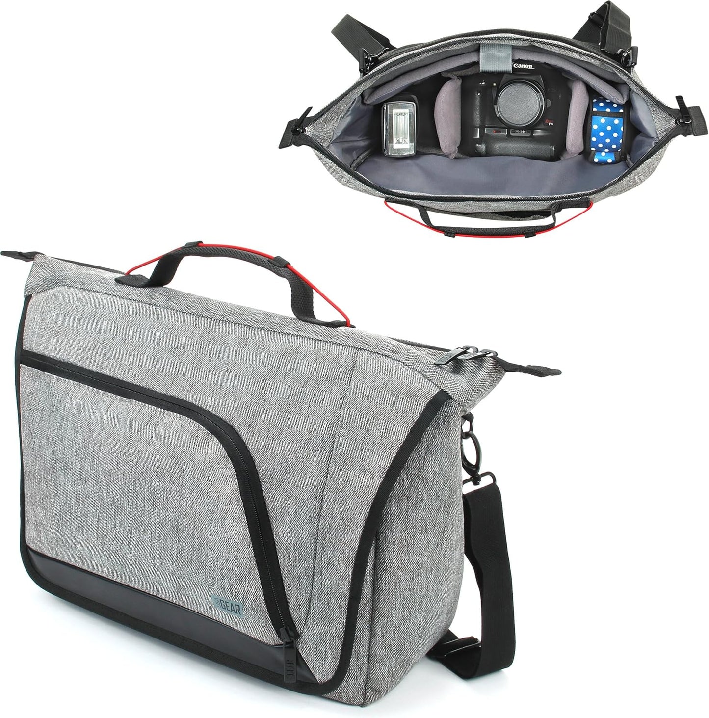 USA Gear DSLR Camera Messenger Bag with Customizable Dividers