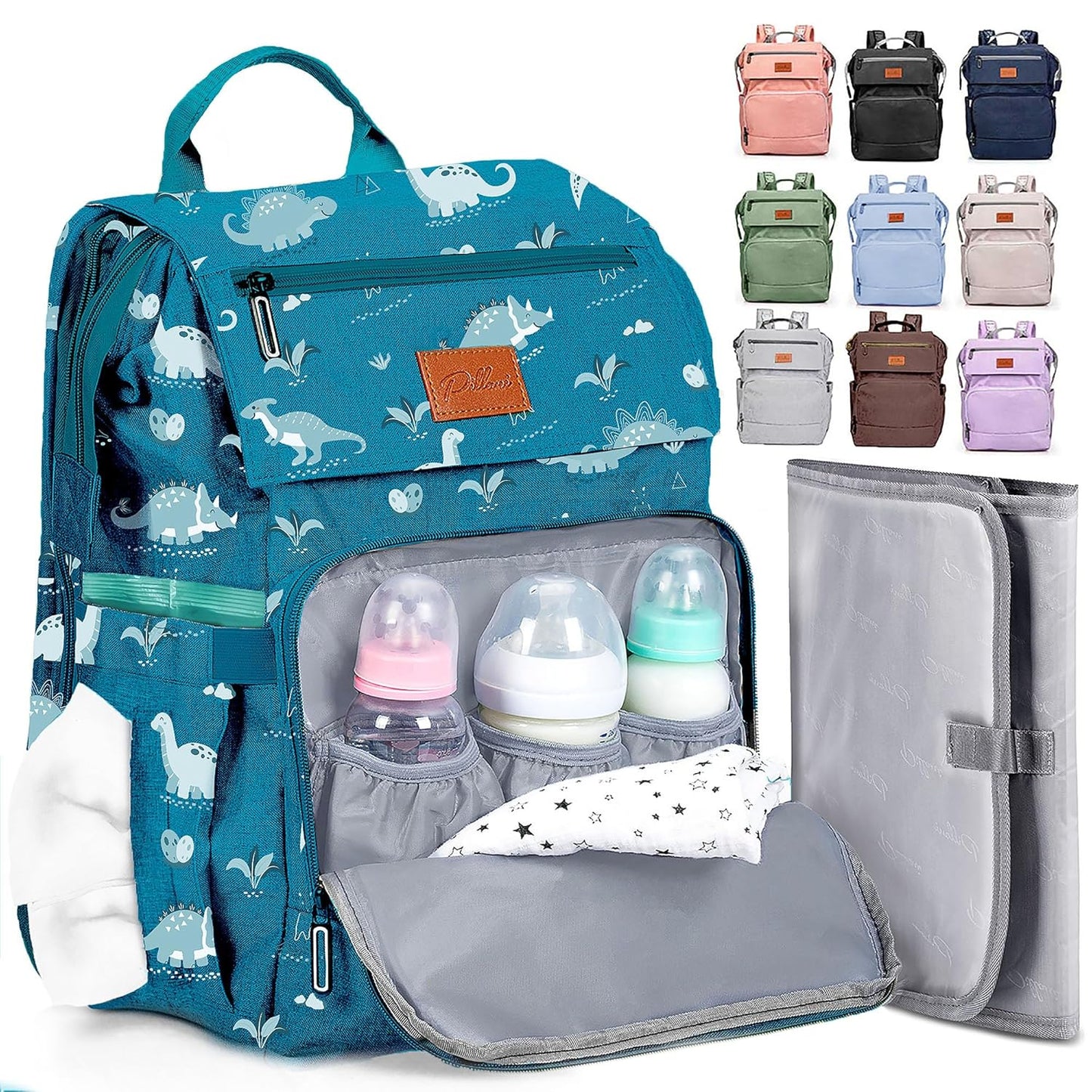 PILLANI Baby Diaper Bag Backpack - Large Waterproof Travel Bag