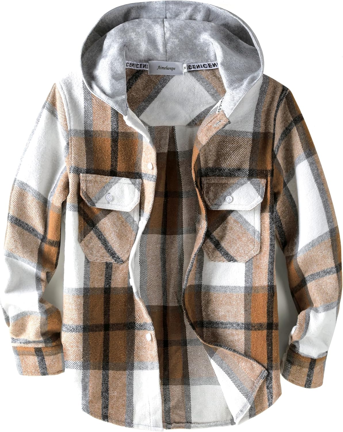Boys Girls Casual Flannel Plaid Hoodies for Fall Fashion