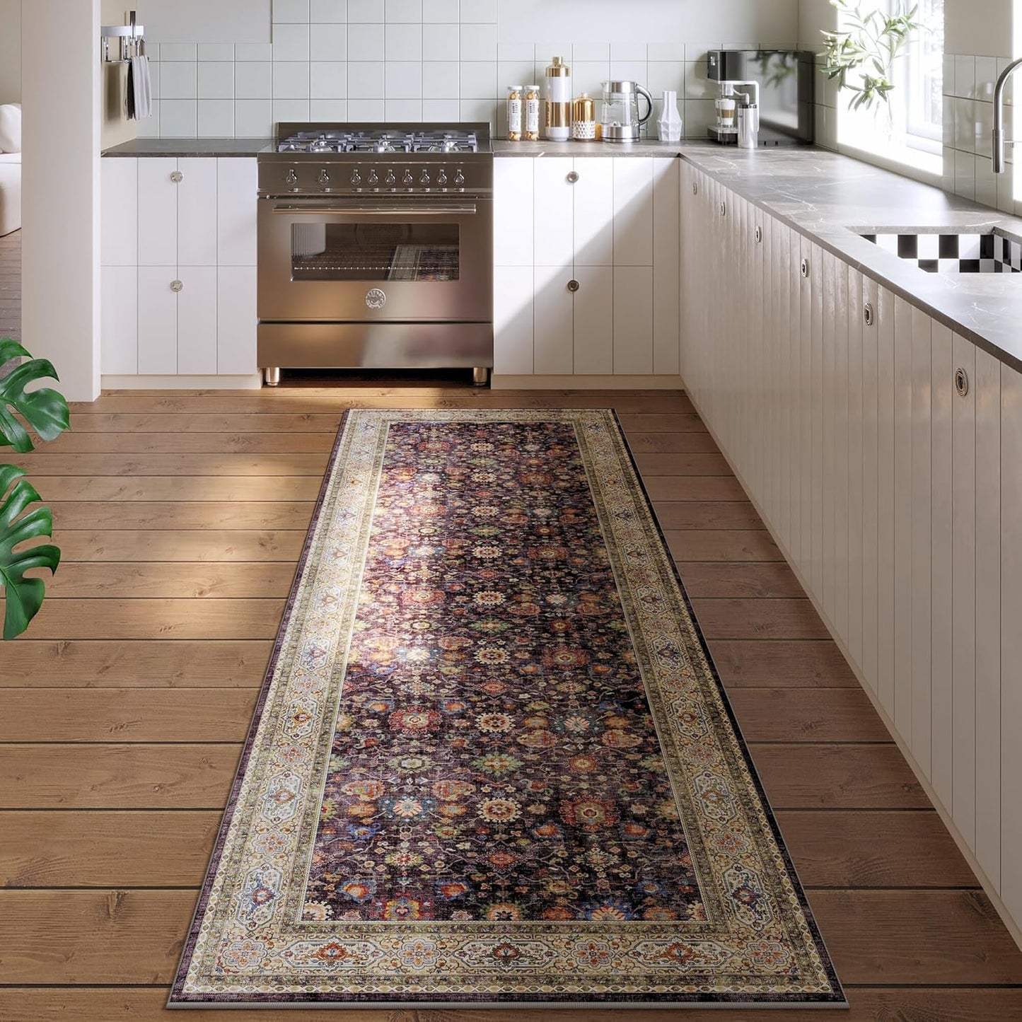 Runner Rug for Hallways Kitchen Non Slip Washable Soft Carpet