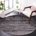 Adirondack 8 ft Round Silver Black Rug - Modern Ombre