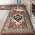 KIMODE Anti Fatigue Kitchen Mats 2PC Set - Comfortable Boho Rugs