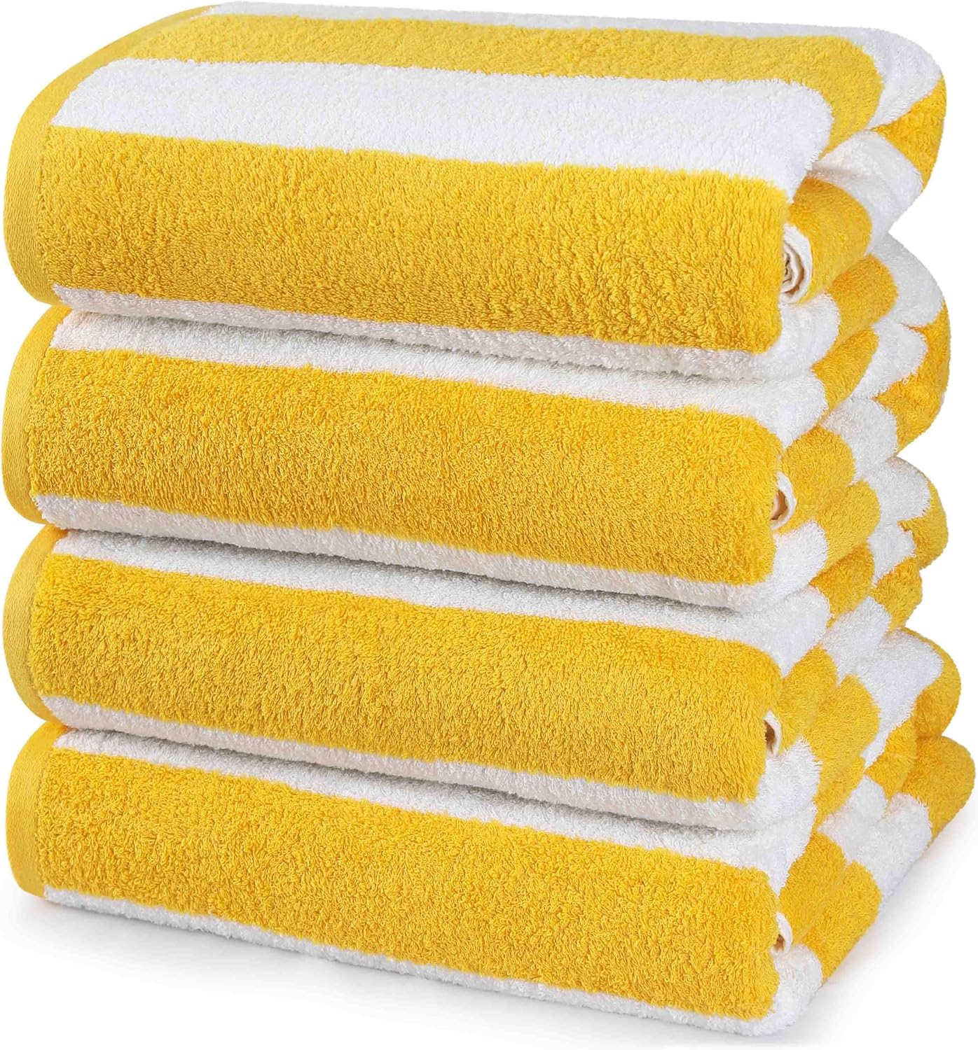 Oversized Cabana Stripe Beach Towels - 4 Pack, 30 by 60 in
