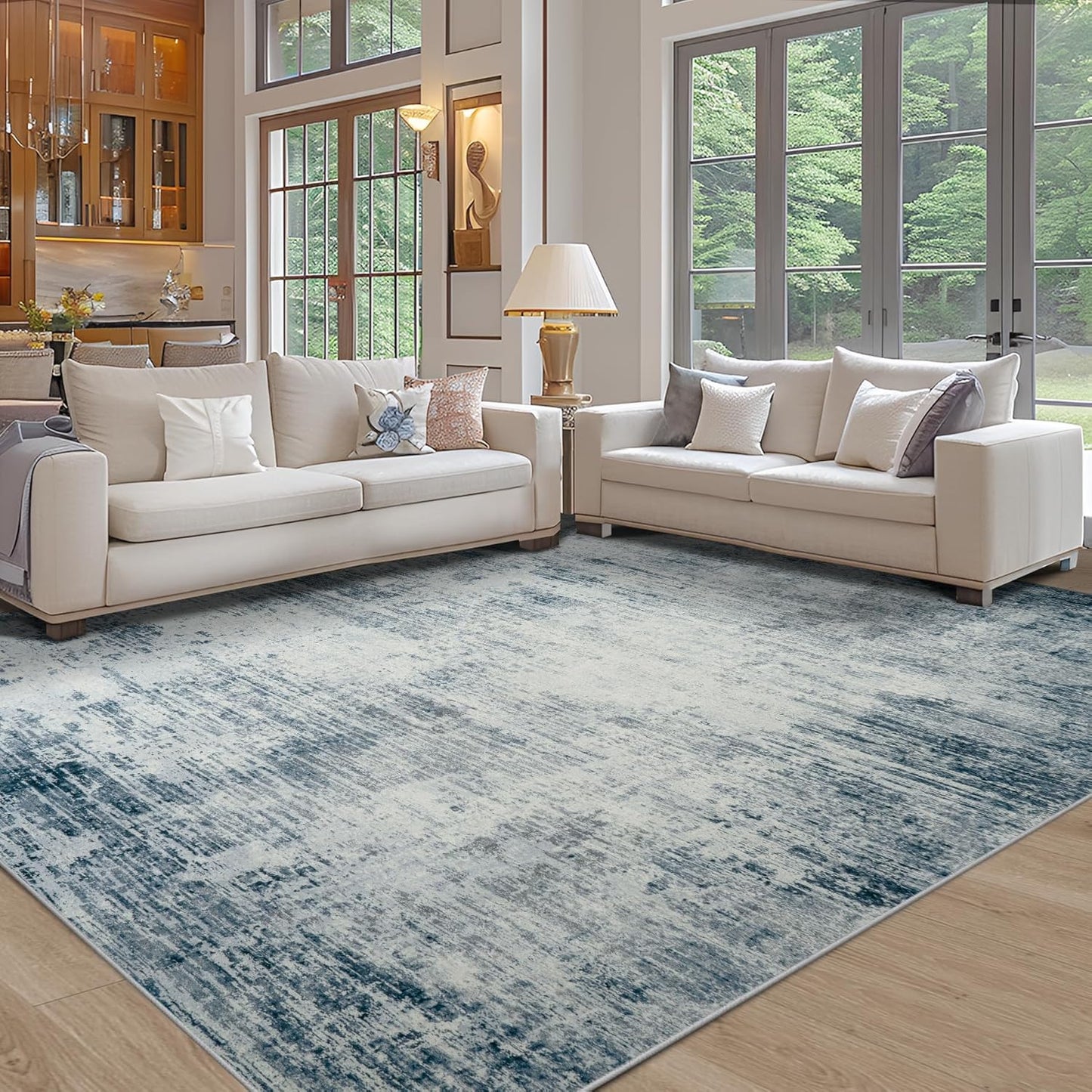 Modern Abstract Washable 8x10 Area Rugs for Living Room