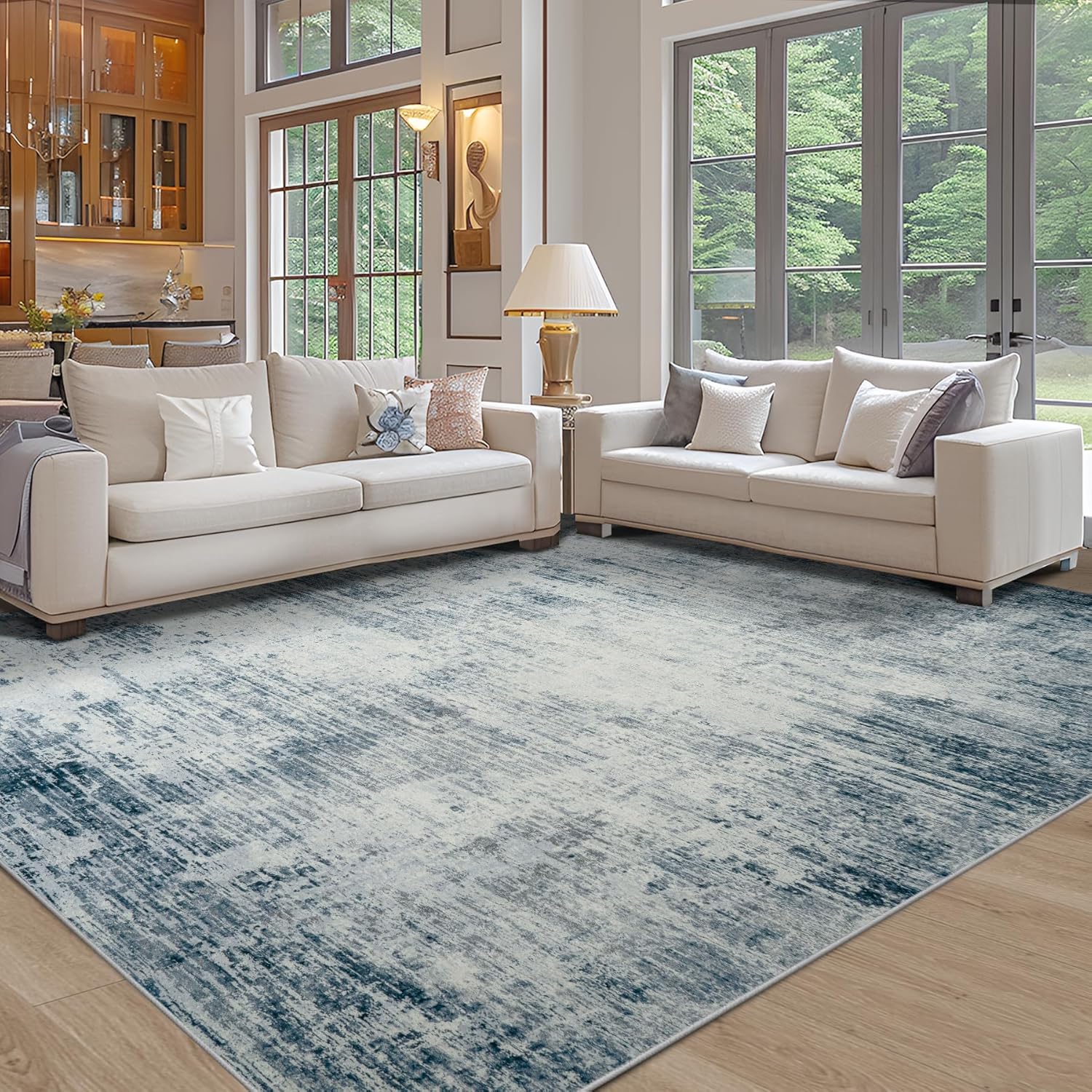 Modern Abstract Washable 8x10 Area Rugs for Living Room