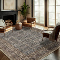Washable Area Rug 8x10 Retro Boho Design - Machine Washable Low Pile