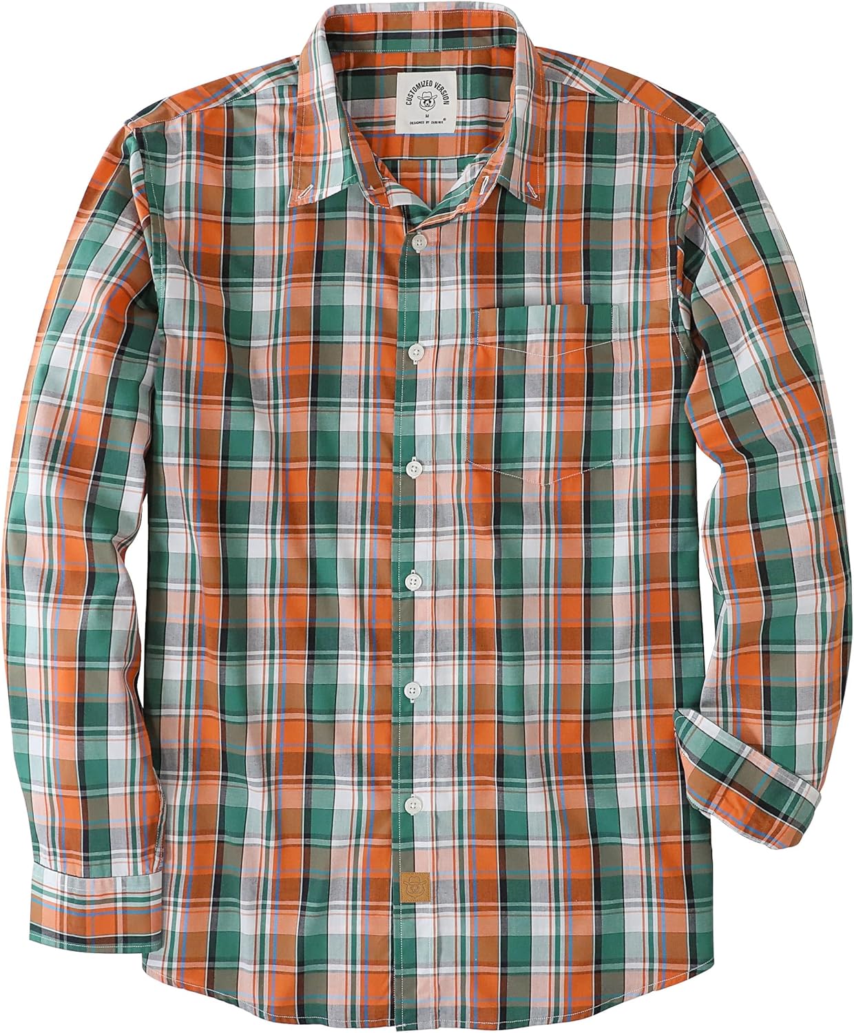 Dubinik Mens Long Sleeve Button Up Shirts Casual Cotton Plaid