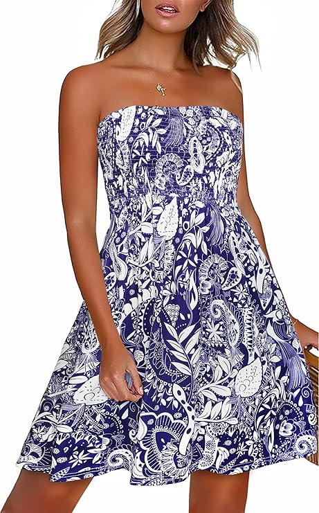 CHICGAL Summer Dresses for Women Beach Cover Ups Strapless Style