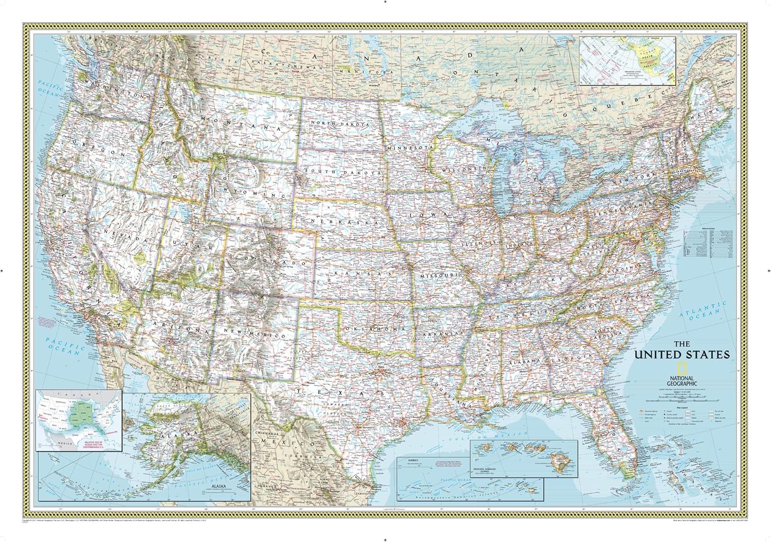 National Geographic United States Classic Wall Map - Laminated