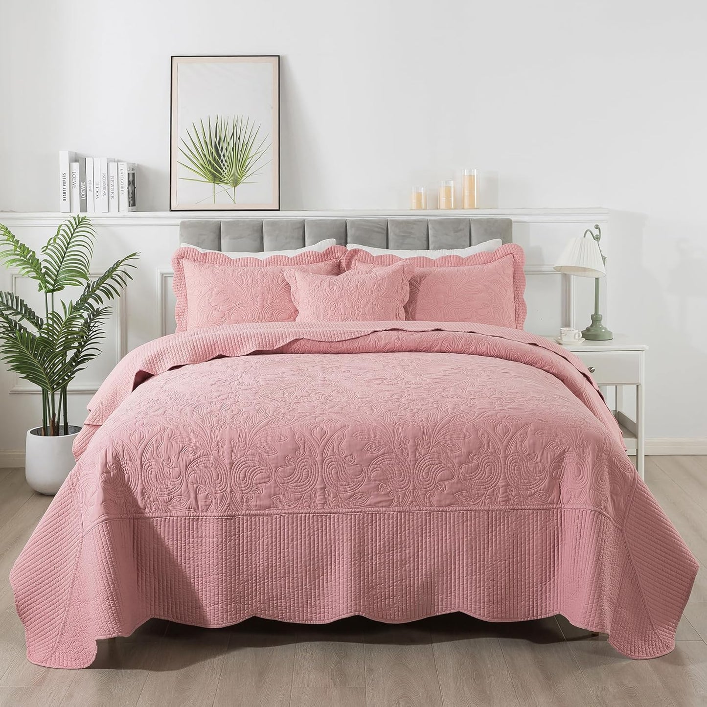 HoneiLife California King Quilt Set - Oversized Bedspread 128x120
