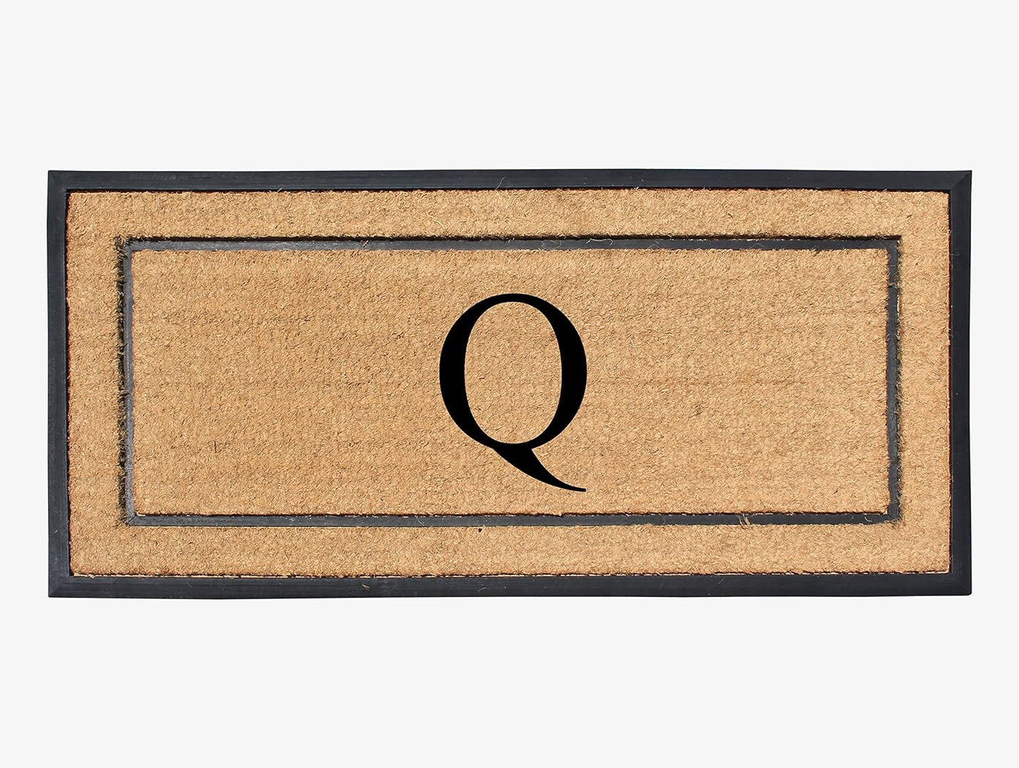 Natural Coir & Rubber Large Monogrammed Doormat for Entryways