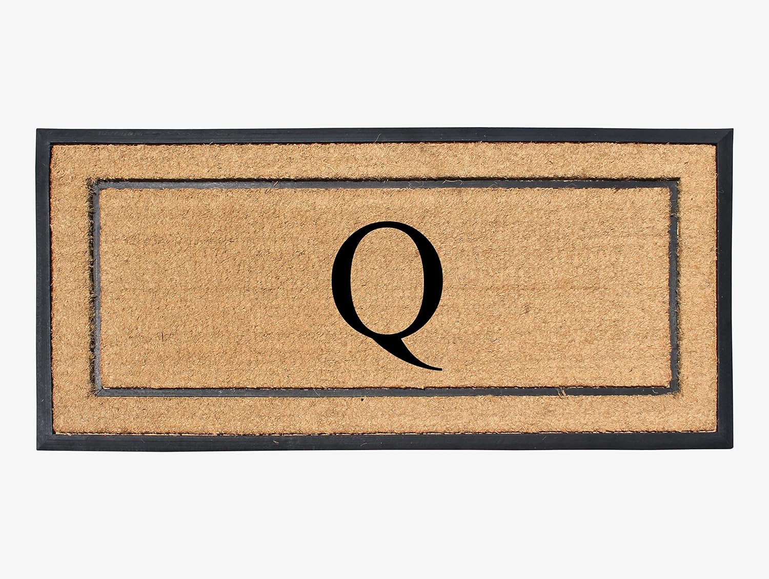 Natural Coir & Rubber Large Monogrammed Doormat for Entryways