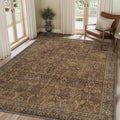 10X12 Area Rugs Machine Washable Vintage Boho Rug - Rustic Brown
